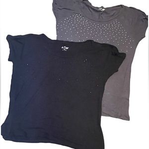 APT 9 Womens XS Cold Shoulder Oversized Beaded Tees